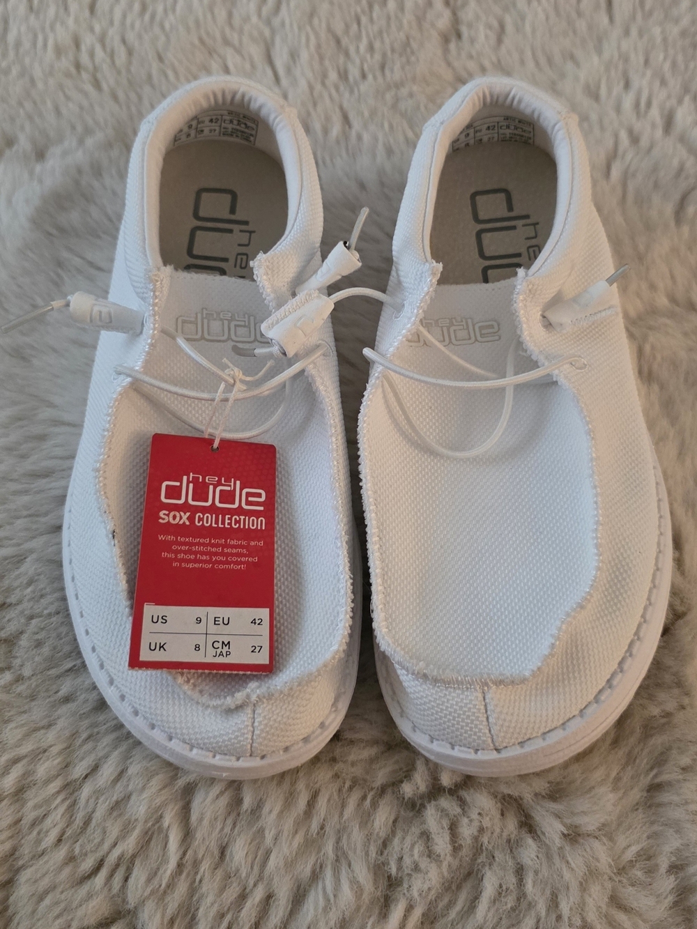 Hey Dude Men's White Canvas Boat Shoes